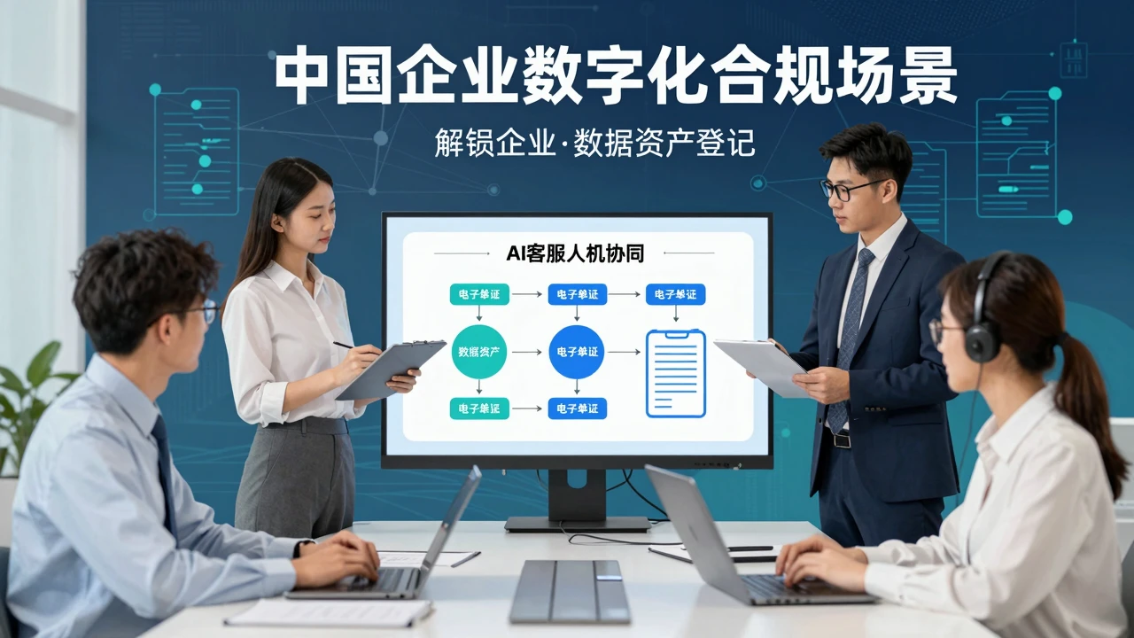 企业团队审阅数字经济合规与数据资产管理流程