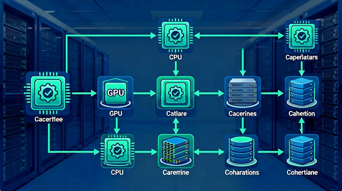智能体AI工作流中的CPU、GPU、内存、网络与存储协同示意
