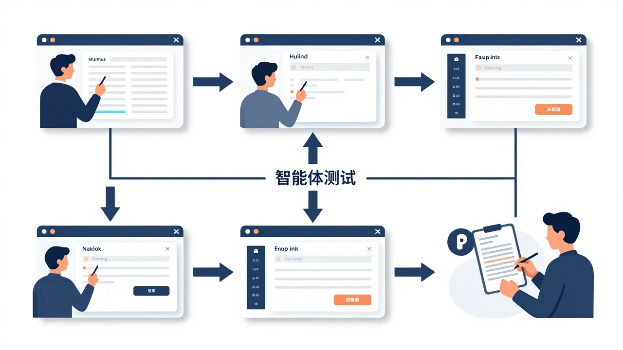 跨网页任务测试流程示意图