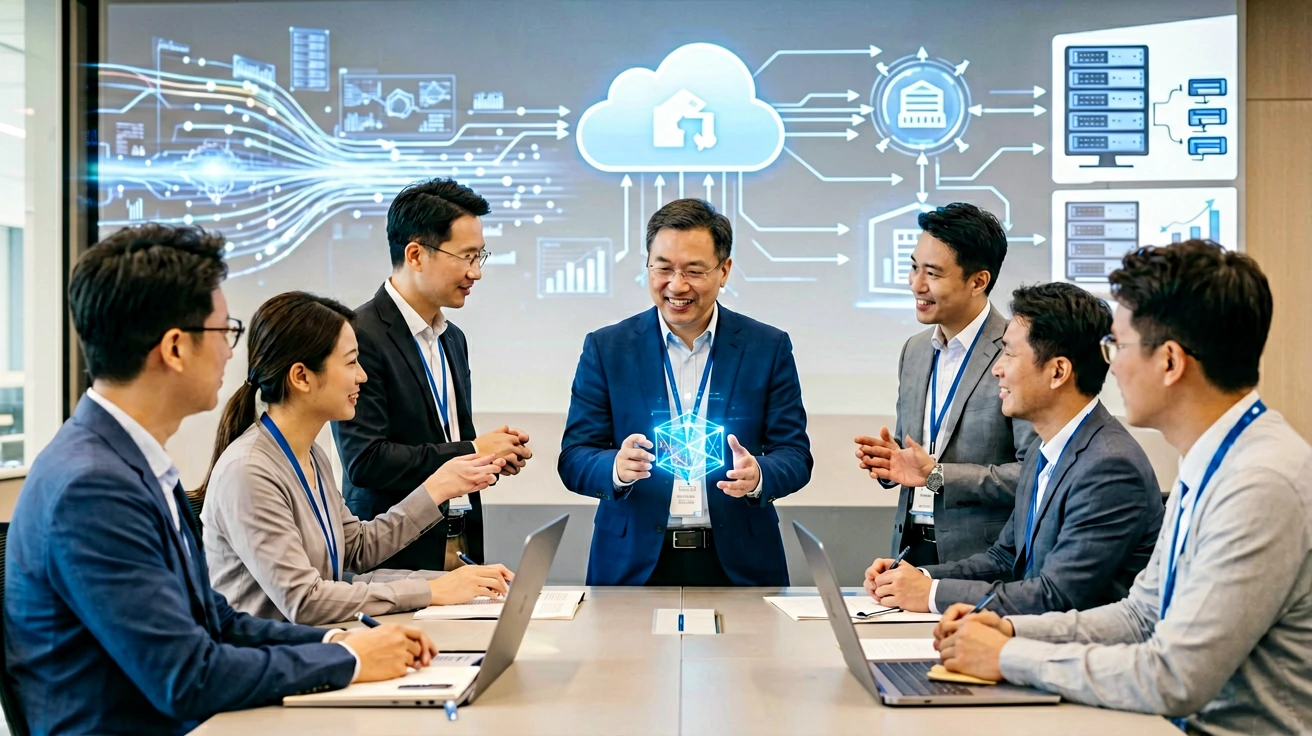 企业AI从模型演示走向业务交付的会议讨论场景