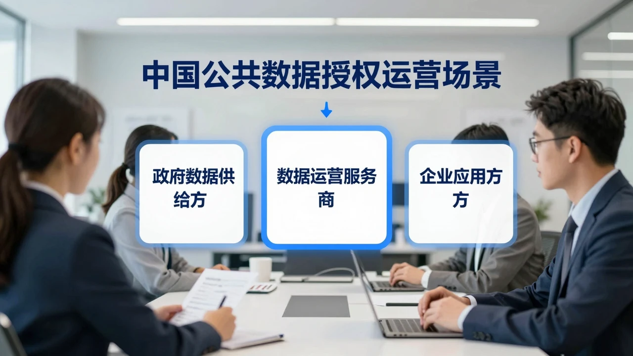 国家数据局部署公共数据授权运营:企业如何判断拿数成本与应用机会? 1 公共数据授权运营中的政府、服务商与企业协作场景