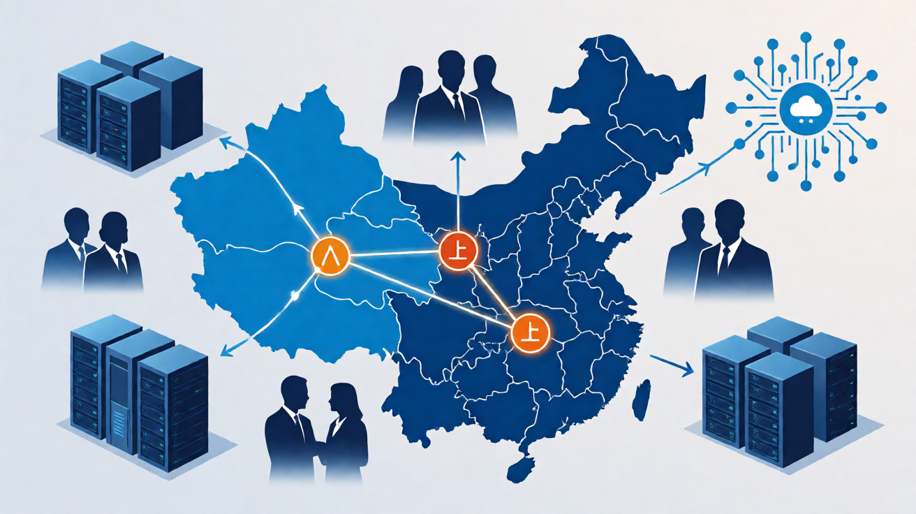 区域算力政策竞争与企业补贴比较示意图
