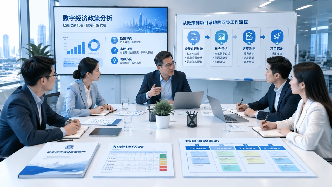 企业团队开展数字经济政策机会评估会议
