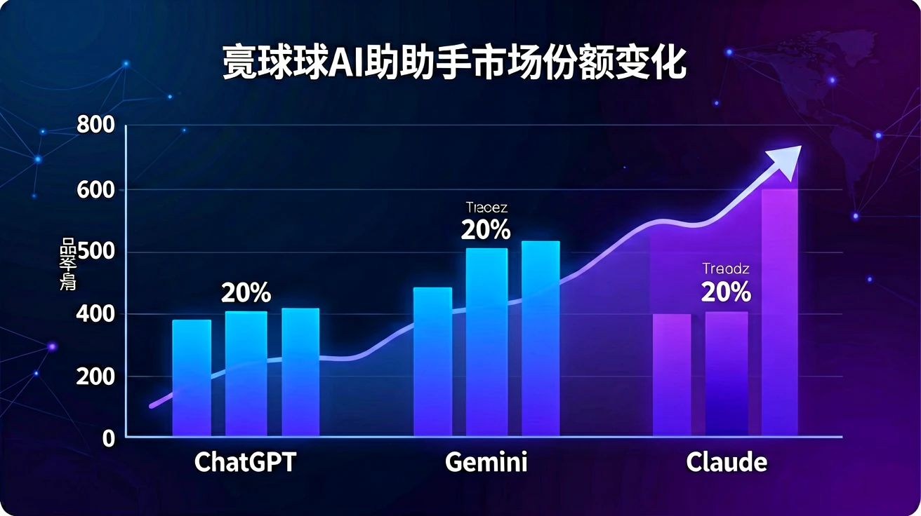 全球AI助手市场份额变化示意图